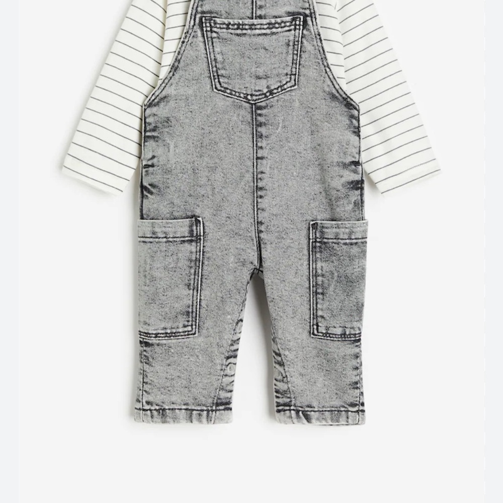 H&M Gray Overalls with Adjustable Straps - Picture 1 of 4